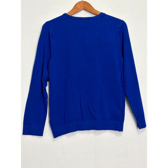 Calvin Klein Blue Button Front Cardigan Women’s XL Lightweight Sweater - Picture 7 of 9